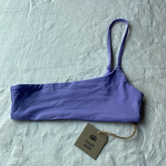 NEW! Toast Signature One-Shoulder Bikini Top, lavender 19816 - Picture 2 of 7